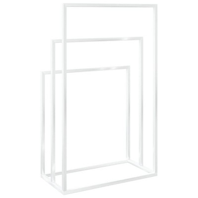 White Iron Freestanding 3-Tier Towel Rack