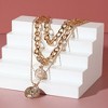 SOHI Women's California Gold Coin Chainlink Multi-Layer Necklace - 2 of 4