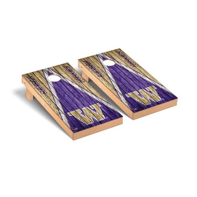 NCAA Washington Huskies Premium Cornhole Board Triangle Weathered Version