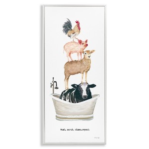 Stupell Industries Wash Scrub Rinse Animals, 13" x 30" - 1 of 4