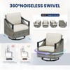 Buenhomino 3 PCS Patio Furniture Set Swivel Rocking Chairs Set of 2 with Glass Top Side Table - 4 of 4