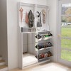 Vynxaria White Mirrored Shoe Cabinet Freestanding Coat Rack with 5 Hooks and Ample Shoe Storage, Ideal for Entrance Porch - 4 of 4
