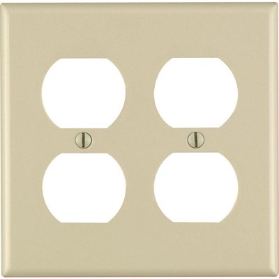 Leviton Ivory 2 gang Thermoset Plastic Duplex Wall Plate (Pack of 25)