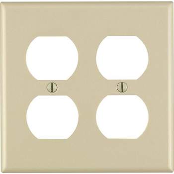 Leviton Ivory 2 gang Thermoset Plastic Duplex Wall Plate (Pack of 25)