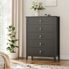Fluted White Dresser for Bedroom, 43" Tall Storage Dresser Tower with 5 Drawers, Modern Chest of Drawers, Storage Organizer Unit for Closet, Entryway - 4 of 4