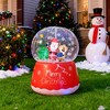 QingMoon Christmas Inflatable Crystal Ball, 5.5 FT Holiday Blow Up Decoration with Santa Claus, Reindeer and Xmas Tree for Yard, Lawn and Garden - 2 of 4