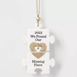 Ceramic 'We Found Our Missing Piece 2022' Christmas Tree Ornament - Wondershop™