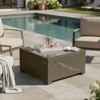 Covers & All Monterey 35 in Sq Coffee Table, Cappuccino Wicker w / Glass Top - 3 of 4