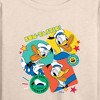 Women's - Disney - Donald Duck Sticker Look Lightweight French Terry Wide Neck Long Sleeve Shirt - 2 of 4
