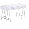 Vynxaria White High Gloss Chrome Desk USB Port Modern Design for Tech-Ready Home Offices - 2 of 4
