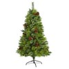 Nearly Natural 5-ft Montana Mixed Pine Artificial Christmas Tree with Pine Cones, Berries and 510 Bendable Branches - 2 of 4