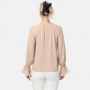 Anna-Kaci Women's Long Sleeve Blouse with Flounce Cuffs and Ruffle Trim Tie Neck Design - 4 of 4