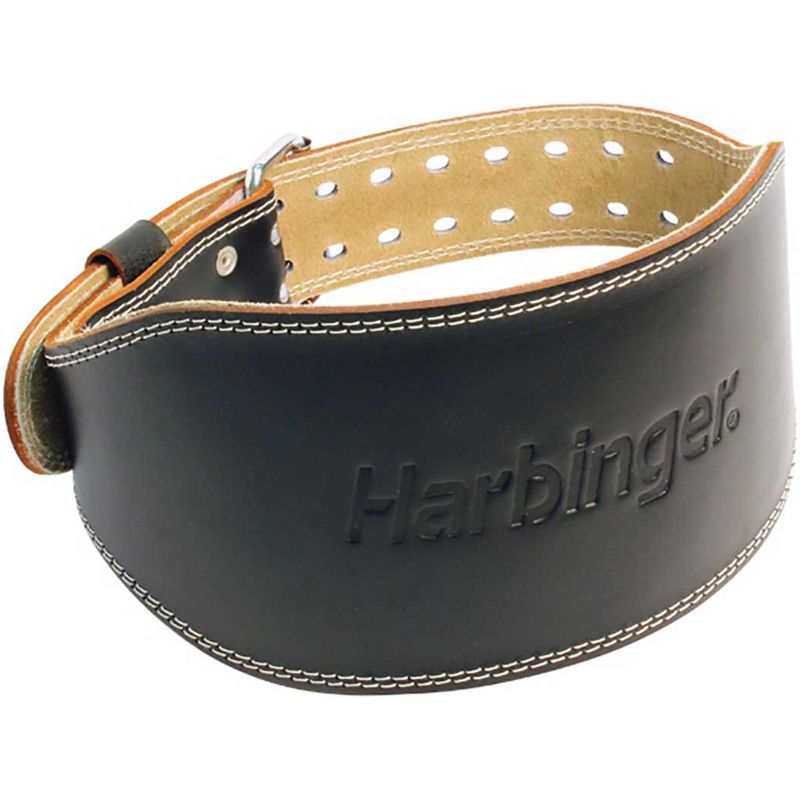 Harbinger 6" Padded Leather Weight Lifting Belt, 1 of 3