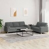 vidaXL Dark Gray Fabric Sofa Set - Modern 2-Piece Living Room Furniture - Includes 2-Seater, 3-Seater, Throw Pillows and Cushions - 2 of 4