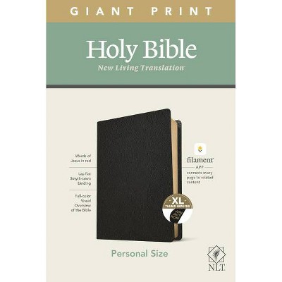 NLT Personal Size Giant Print Bible, Filament Enabled Edition (Red Letter, Genuine Leather, Black, Indexed) - Large Print (Leather Bound)