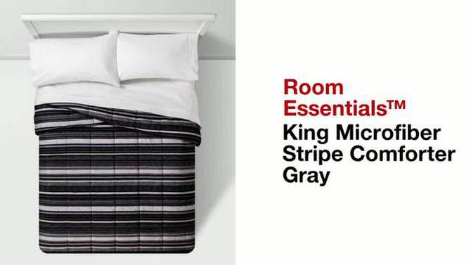 Microfiber Stripe Reversible Comforter - Room Essentials™, 2 of 10, play video