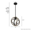 Hunter Fans 12" Gablecrest Pendant Light French Oak Finish - Victorian Style Ceiling Fixture for Farmhouse Decor - 3 of 4