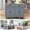 JUJABU Kitchen Island Cart with Solid Wood Top and Locking Wheels, 54.3 Inch Width, 4 Door Cabinet - 3 of 4