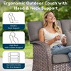 Gymojoy 5 Pieces 3 Seater Sofa Table with Swivel Chairs - 4 of 4