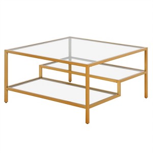Brass Finish Square Coffee Table - Henn&Hart - 1 of 4