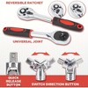 53 Pieces 1/4 inch Drive Socket Ratchet Wrench Tool Set with Bit Socket Set Metric and Extension Bar for Auto Repairing and Household - 2 of 4