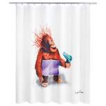 Blow Dryer Monkey Shower Curtain - Allure