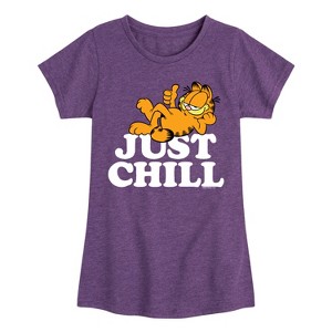 Girls' - Garfield - Just Chill Fitted Short Sleeve Graphic T-Shirt - 1 of 4