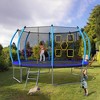 12/14FT Outdoor Trampoline with Enclosure, Recreational Trampolines with Ladder & Safety Net for Kids & Adults - ModernLuxe - 2 of 4