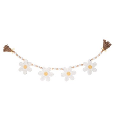 Transpac MDF Beads With Daisies Home Decorations Spring