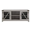Clarabelle Farmhouse Glass Barn Door TV Stand for TVs up to 65": Adjustable Shelves, Cable Management - Saracina Home - 3 of 4