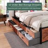 Gulches Queen Size Bed Frame 12 Storage Drawers RGB LED Lights Charging Station 2 Tier Headboard Shelves All Metal Noise Free No Box Spring Needed - 4 of 4