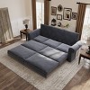 93" King Size Sofa Bed Couch Pull Out Couch 3 In 1 Convertible Sleeper Sofa Bed Velvet Chesterfield Sofa with Nailhead Trim & Rolled Arm - Koiai - 3 of 4