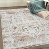 Washable Floral Living Room Rugs, Distressed Chenille Non Slip Bedroom Carpet, Retro Accent Large Throw Rugs for Dining Room Kitchen - 2 of 4