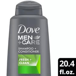 Dove Men+Care Fortifying 2-in-1 Shampoo and Conditioner for Normal to Oily Hair Fresh and Clean with Caffeine - 20.4 fl oz