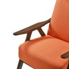 Fabric Upholstered High-Back Accent Chair with Attached Cushions, Cushion Seat and Back, Solid Wood Frame and Walnut Finish - 4 of 4