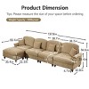 L-Shaped Sectional Sofa with Ottoman, 4-Seater Sofa with Removable Ruffle Skirt and Flared Arms, Chenille Sofa with Cushion-Coolbibila - 4 of 4