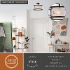 VAXCEL Wilder 3-Light 13 in. Wide Matte Black Contemporary Modern Drum Semi Flush Mount Lighting Fixture, White Swirl Glass Shade - 2 of 4