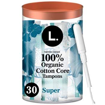 L . Organic Cotton Full Size Tampons - Super - 30ct