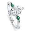 Pompeii3 1 1/10Ct Marquise & Emerald Diamond Ring 14k White Gold Lab Created - 3 of 4