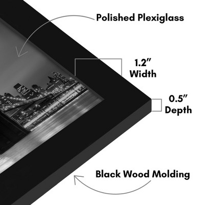 Americanflat 20x40 Picture Frame with Polished Plexiglass - Black Picture Frame with Engineered Wood - Epic Collection