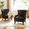 Set of 2 Gonzalo Mid-century Modern Vegan Leather ergonomic Accent Armchair | ARTFUL LIVING DESIGN - 2 of 4