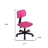 HomeRoots Hot Pink and Black Adjustable Height Swivel Rolling Office Chair - 3 of 4