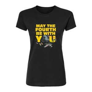 Women's - Star Wars - May Fourth Dogfight Fitted Graphic T-Shirt - 1 of 3