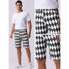 INSPIRE CHIC Men's Regular Fit Flat Front Contrasting Colors Argyle Pattern Shorts - 4 of 4