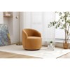 Ridstar Upholstered Velvet Swivel Accent Chair & Armchair With Metal Ring For Office, Reading & Living Room-khaki - 3 of 4