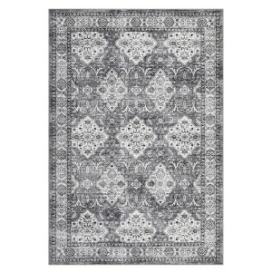 Area Rug Machine Washable Low Pile Rug with Rubber Backing Floor Carpet Low Pile Vintage Foldable Rugs for Bedroom Living Room Home Office Playroom - 1 of 4