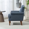 SKRAN Farmhouse Accent Chair,Nailhead Trim Armchair,Comfy Chenille Club Sofa Chair with Springs Cushions & Wood Legs for Bedroom ,Living Room(Gray) - 4 of 4