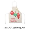 Unique Bargains Christmas Aprons Linen Beige White Red 21.65"x26.77" 1 Pcs - 3 of 4