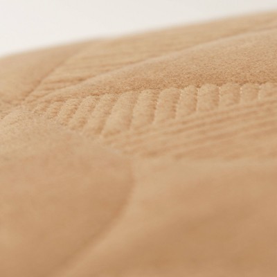 20" Tan Cotton Velvet Geometric Embroidered Throw Pillow Cover