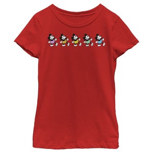 Girl's Disney Mickey Mouse Colorful Line T-Shirt - 1 of 4